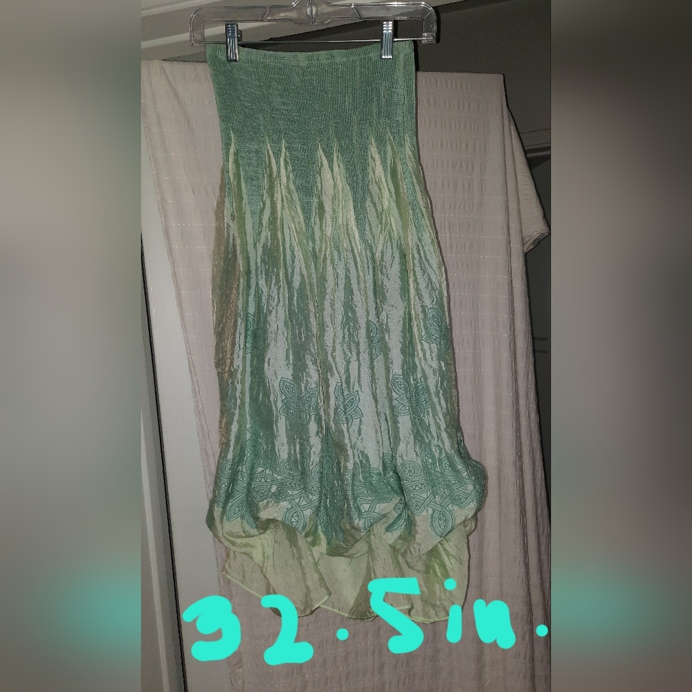 Strapless Bubble Green Ombre Dress